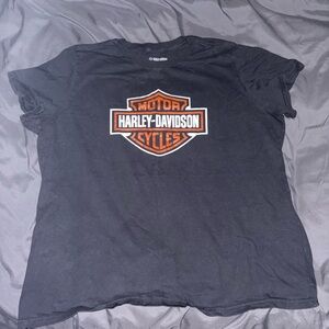 Harley-Davidson Black and Orange Short Sleeve Tee